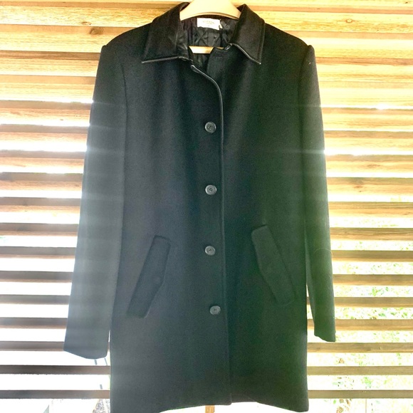 ELEVEN PARIS Wool Leather 40 Winter Over Coat Jacket Heavy - Picture 4 of 12